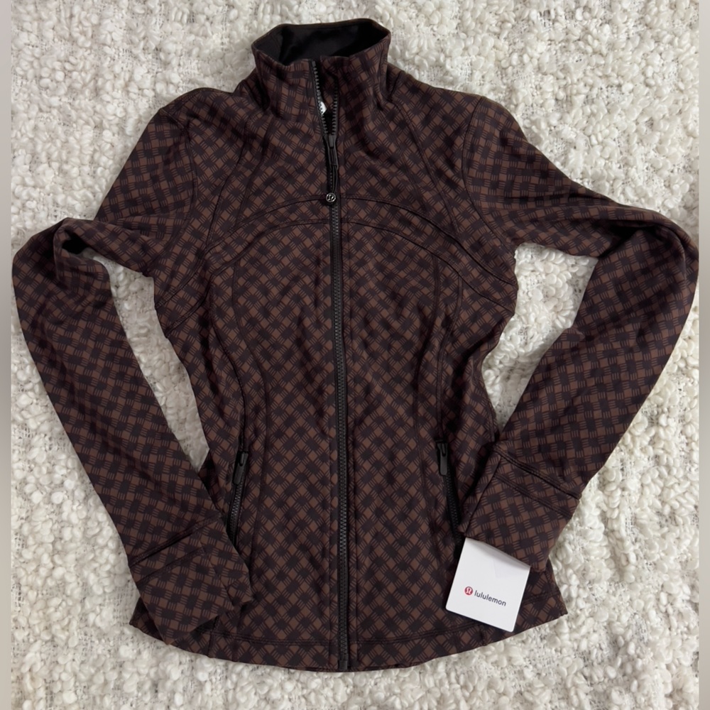 lululemon athletica Dark Brown Plaid Define Jacket— NWT